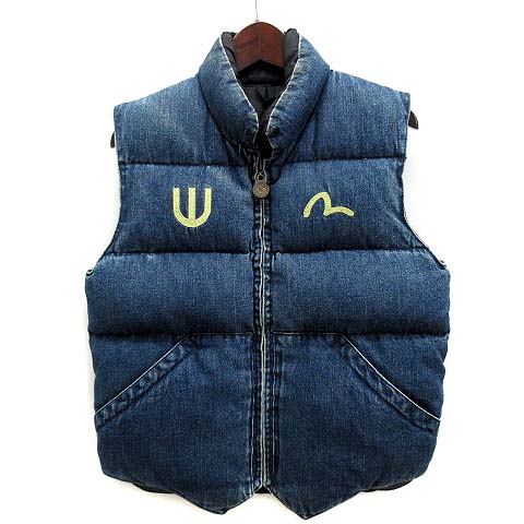 エビス ヤマネ EVISU YAMANE デニム ダウンベスト ジップアップ 金 