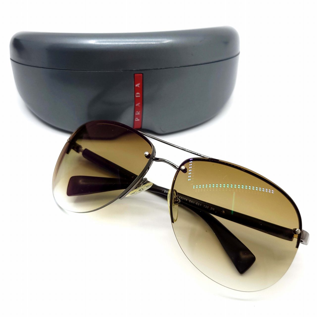 シルバー Prada 黒 シルバー プラスチック 金属素材 ラバー ブランディア 店 Sport プラダスポーツ サングラス くすみ