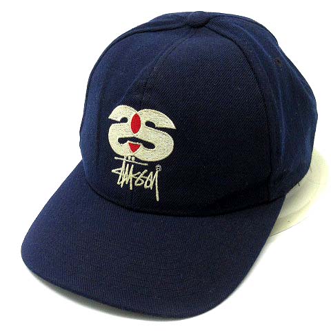 ステューシー OLD STUSSY オールド CAP ストック リンク ダブルロゴ 