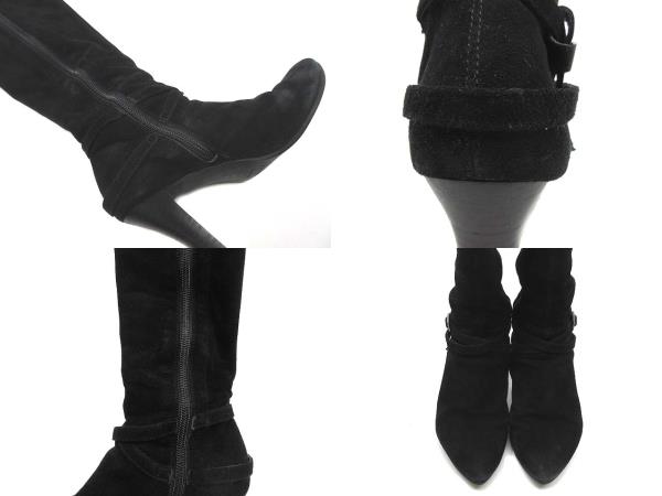 銀座かねまつ GINZA Kanematsu スエード ニーハイブーツ ロングブーツ