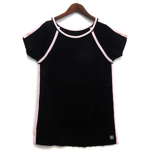 シャネル CHANEL スポーツライン コットン リブ ニット 半袖 ラグラン