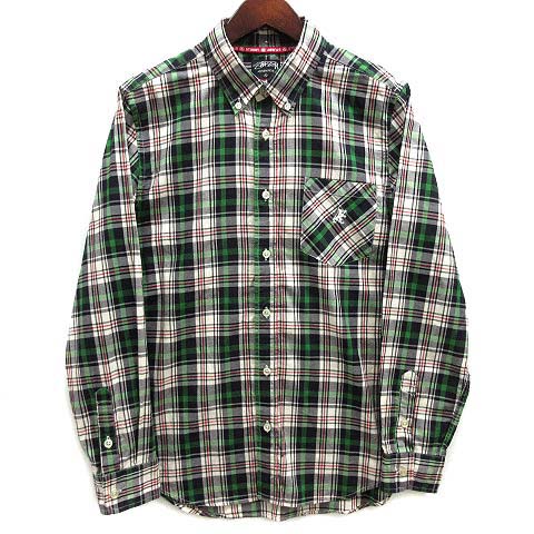 ステューシー STUSSY チェック ボタンダウン シャツ 長袖 ワンポイント  