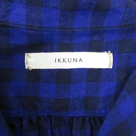 IKKUNA イクナオープンカラーシャツリネンギャザーブラウス