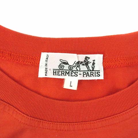 エルメス HERMES ヴィンテージ 刺繍 Tシャツ カットソー 半袖 クルー