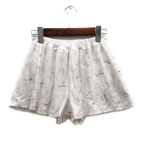 メゾピアノ mezzo piano ユニコーン柄 ショートパンツ コットン  