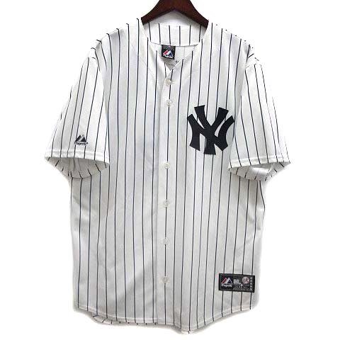 【中古】マジェスティック Majestic ニューヨークヤンキース NY ジーター JETER 2 ベースボール シャツ 半袖 ホワイト 白 メンズ マジェスティック Majestic ニューヨークヤンキース NY ジーター JETER