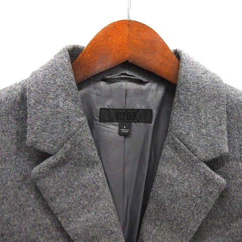 ユニクロ UNIQLO ウール カシミヤ チェスター コート グレー L 178948