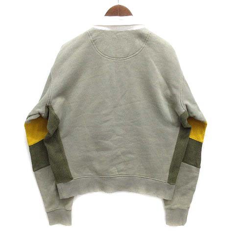 キス KITH ヘリンボーン ラグビー シャツ 長袖 スウェット 2023SS カーキグレー XS KHW030253 レディース キス KITH ヘリンボーン ラグビー シャツ 長袖 スウェット