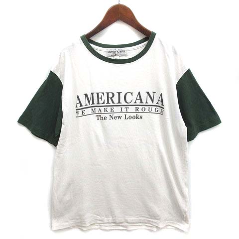 【タグ付き未使用】バックロゴTシャツアメリカーナAMERICANA白綿100% Americana/アメリカーナ] バックプリントロゴTシャツ（Tシャツ