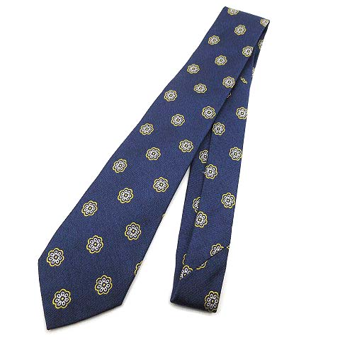 【美品】バーバリーズ ジャガード ホースロゴ 花柄 光沢 シルク ネクタイ 美品 BURBERRY LONDON ジャガード ドット柄 ホースロゴ ネクタイ