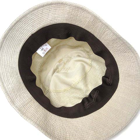 ボルサリーノ Borsalino リネン ロゴ刺繍 バケット ハット 帽子