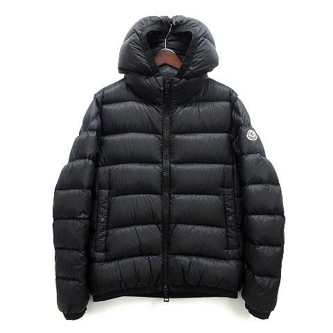 MONCLER ブラック ダウンジャケット フード付き MONCLER ブラック