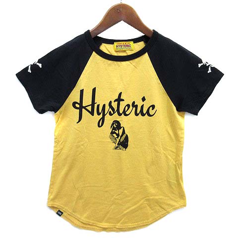 ヒステリックグラマー HYSTERIC GLAMOUR LOUNGE NYC Tシャツ 半袖 イエロー ブラック 黄 黒 F 01241CT26 レディース ヒステリックグラマー HYSTERIC GLAMOUR LOUNGE NYC Tシャツ