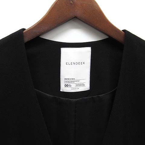 エレンディーク ELENDEEK Vネック ロング ジレ ベスト ブラック