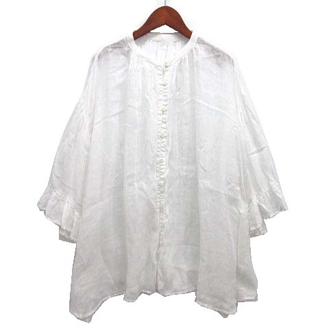 ネストローブ nest Robe リネン ガーゼ ギャザースリーブ ブラウス 七 