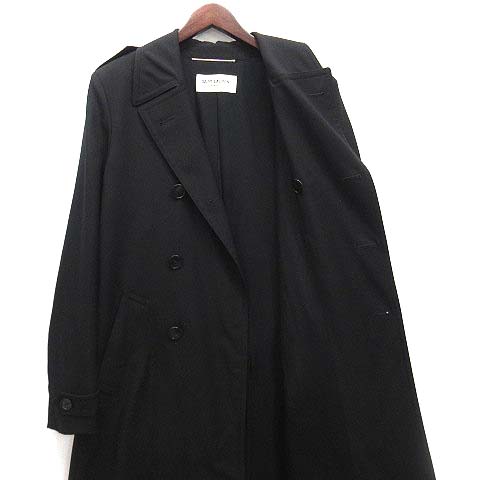 超美品✨　Yves Saint Laurent 黒 ロングコート M Saint Laurent《ロングコート》シルクタフタ ブラック DHL 直営