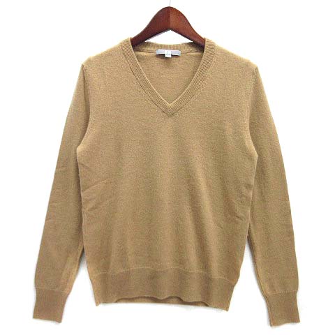 しぐ ユニクロ UNIQLO カシミヤ Vネック セーター 長袖 ニット ベージュ M
