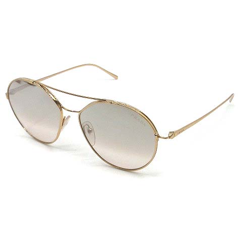 プラダ PRADA メタルフレーム サングラス ミラーレンズ ピンクゴールド  