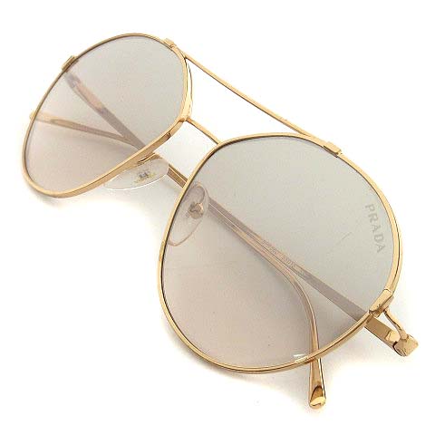 プラダ PRADA メタルフレーム サングラス ミラーレンズ ピンクゴールド  