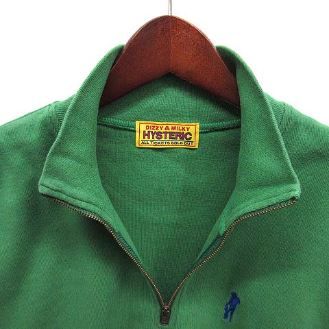 【極美品L】HYSTERIC GLAMOUR スウェットハーフジップ 襟付き HYSTERIC GLAMOUR（ヒステリックグラマー）の「HYS TIMES刺繍 ハーフ