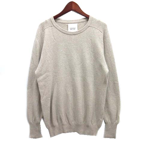 【中古】パーソナルマター PERSONAL MATTERS メリノウール クルーネック セーター 長袖 ニット ベージュ 1 日本製 メンズ パーソナルマター PERSONAL MATTERS メリノウール クルーネック