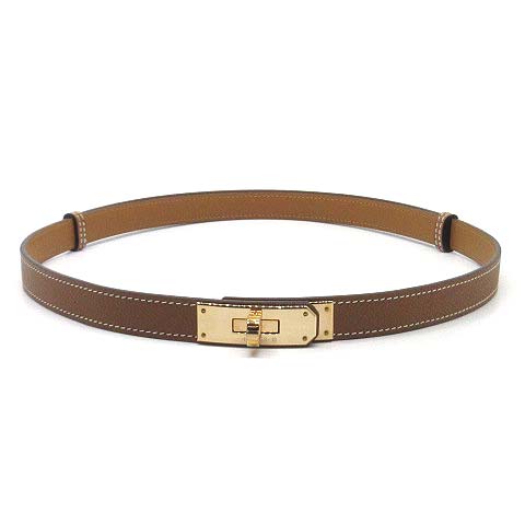 エルメス HERMES ベルト ケリー 18 ヴォーエプソン ゴールド ピンク  