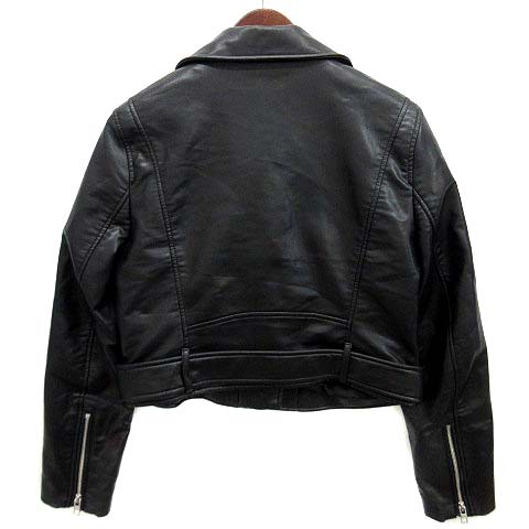 ZARA ザラ　フェイクレザージャケット　XS レザージャケット ブラック 黒 ZARA レザー ジャケット Sサイズ ブラック フェイクレザー