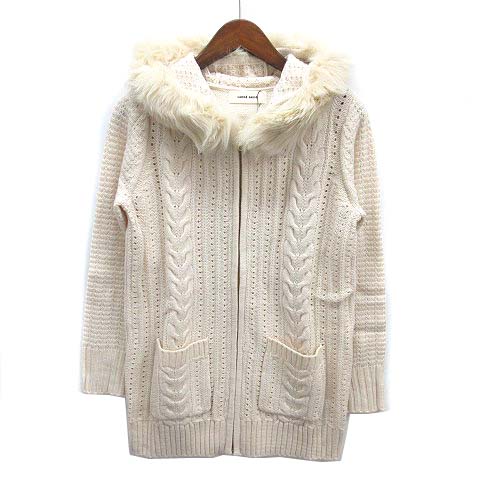 Laisse Passe（レッセパッセ）ファー付き ロングニット カーディガン 