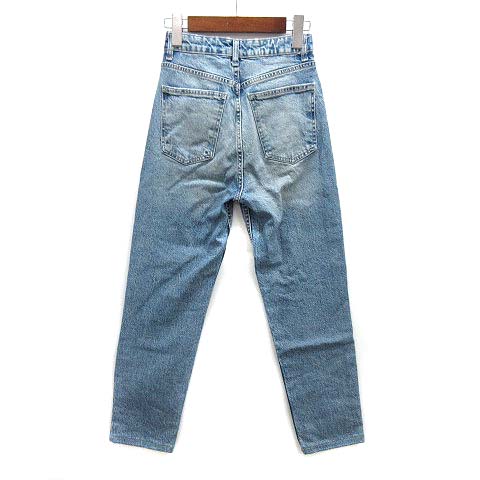 ブリーチデニムサボちゃんチャーム　蘭さん ザラ ZARA マムフィット ハイウエスト デニムパンツ ジーンズ ブリーチ