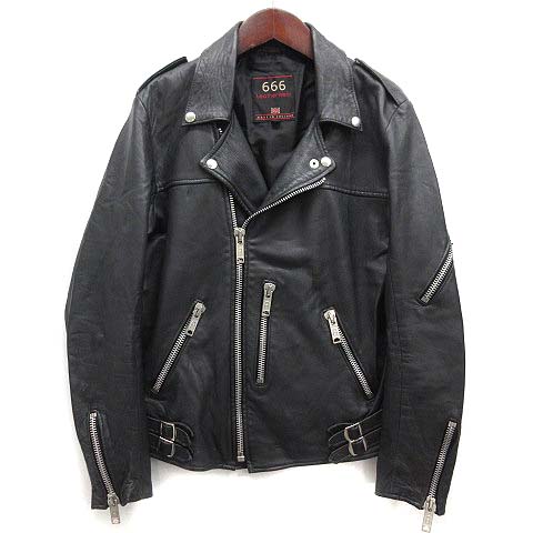 トリプルシックス 666 タイトフィット ダブル ライダースジャケット 羊 