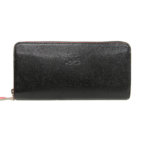 クリスチャンルブタン Christian Louboutin 美品 長財布 ラウンド Panettone Patent Caviar 型押し 黒 Bk1s Sk レディース 015 ベクトルパーク