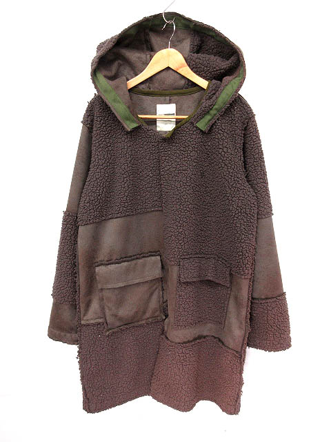 ヴォー VOO コート ジャケット ボア 切替 フード サンプル 3 茶 ※SK 