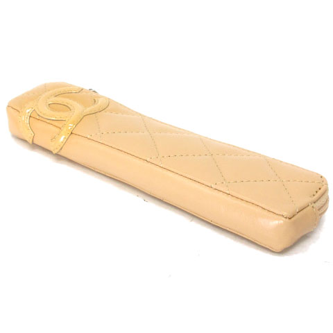 シャネル CHANEL カンボンライン ペンケース レザー キルティング ココ