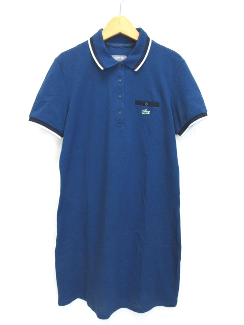ラコステ LACOSTE SPORT ワンピース ポロワンピース 半袖 40 青
