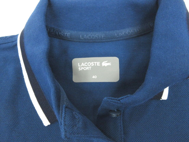 ラコステ LACOSTE SPORT ワンピース ポロワンピース 半袖 40 青