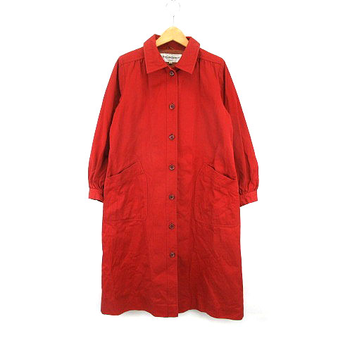 サンローラン パリ SAINT LAURENT PARIS ロング コート 赤茶 M 190710O
