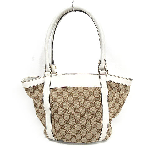 グッチ GUCCI GGキャンバス トートバッグ ハンド ジャガード × レザー 