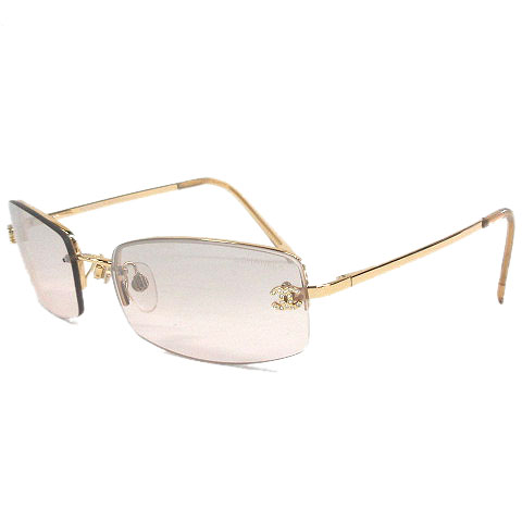 シャネル CHANEL サングラス リムレス ココマーク ラインストーン  