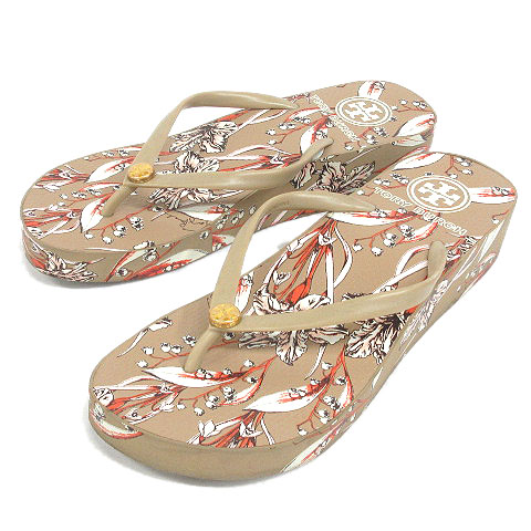 トリーバーチ Tory Burch サンダル トング ビーチサンダル ボタニカル柄 ブラウン 靴 r レディース 016 ベクトルパーク