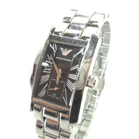 エンポリオアルマーニ Emporio Armani 腕時計 フェイス 黒 ベルト シルバー Ar0157 1903a メンズ 016 ベクトルパーク