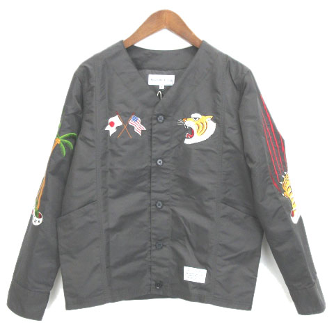 ラフアンドラゲッド Rough And Rugged 17ss ジャケット ナイロン I Dee 刺繍 スーベニアデザイン ノーカラー オリーブ S アウター r メンズ 016 ベクトルパーク