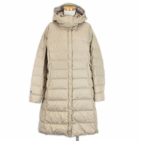 モンベル Montbell トラベルダウン コート ロング フード ベージュ L 1900e レディース 016 ベクトルパーク