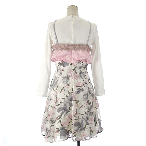 未使用品 ミリオンカラッツ Million Carats ワンピース ドッキング 花柄 サテンレース 長袖 レイヤード ピンク S o レディース 016 ベクトルパーク