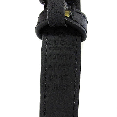 美品　GUCCI　ベルト　レザー　ブラック　グッチ グッチ GUCCI 400393 ベルト GGロゴ バックル レザー ブラック