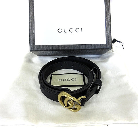 GUCCI グッチ ブラック GGロゴバックルベルト 75cm レディース GUCCI グッチ ブラック GGロゴバックルベルト 75cm レディース