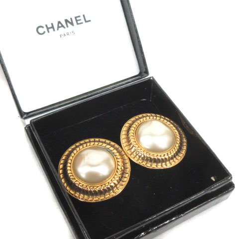 シャネル CHANEL イヤリング ヴィンテージ クラシック フェイクパール  