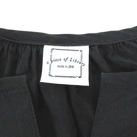 アピースオブライブラリー A Piece Of Library ワンピース ロング 長袖 プルオーバー リネン ブラック o レディース 016 ベクトルパーク