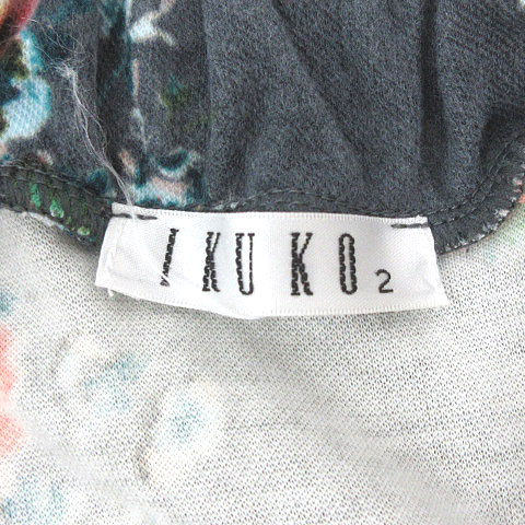 イクコ Ikuko ワンピース ノースリーブ ひざ丈 花柄 チャコールグレー 2 a レディース 016 ベクトルパーク