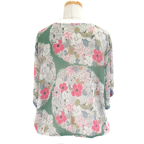 キャピタル kapital シフォン フラワーPT ビーズ刺繍 リブ T