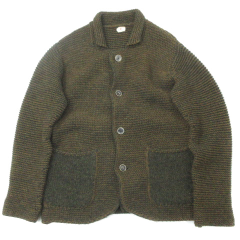 キャピタル kapital ブルゾン ニット ジャケット ウール カーキ L 